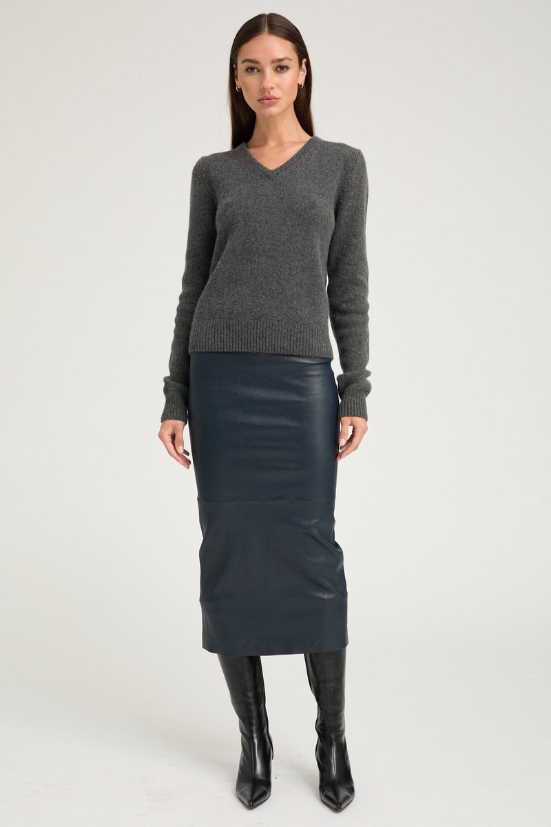 SPRWMN MIDNIGHT LEATHER TUBE SKIRT outlook