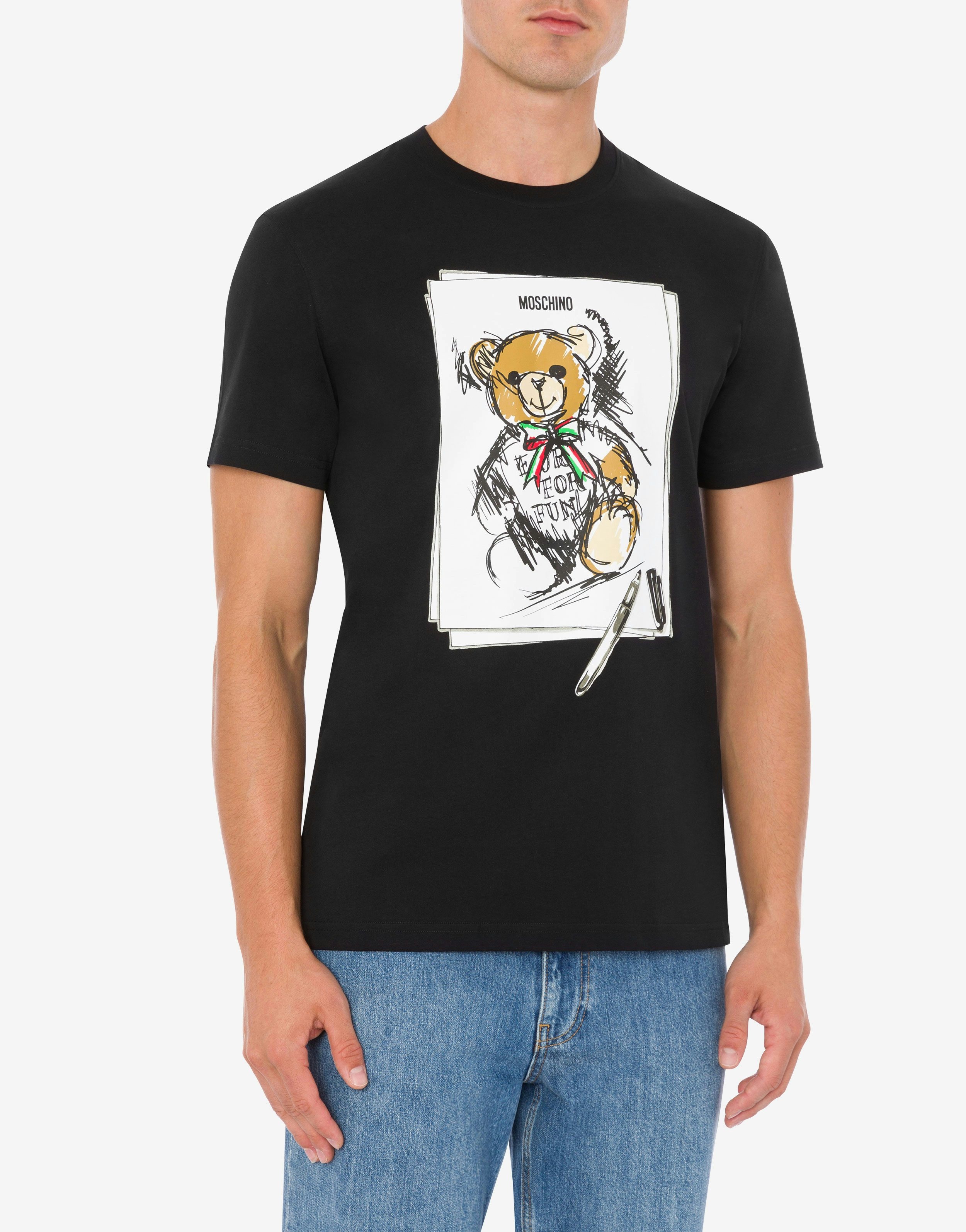 Moschino ORGANIC JERSEY T-SHIRT TEDDY BEAR | REVERSIBLE