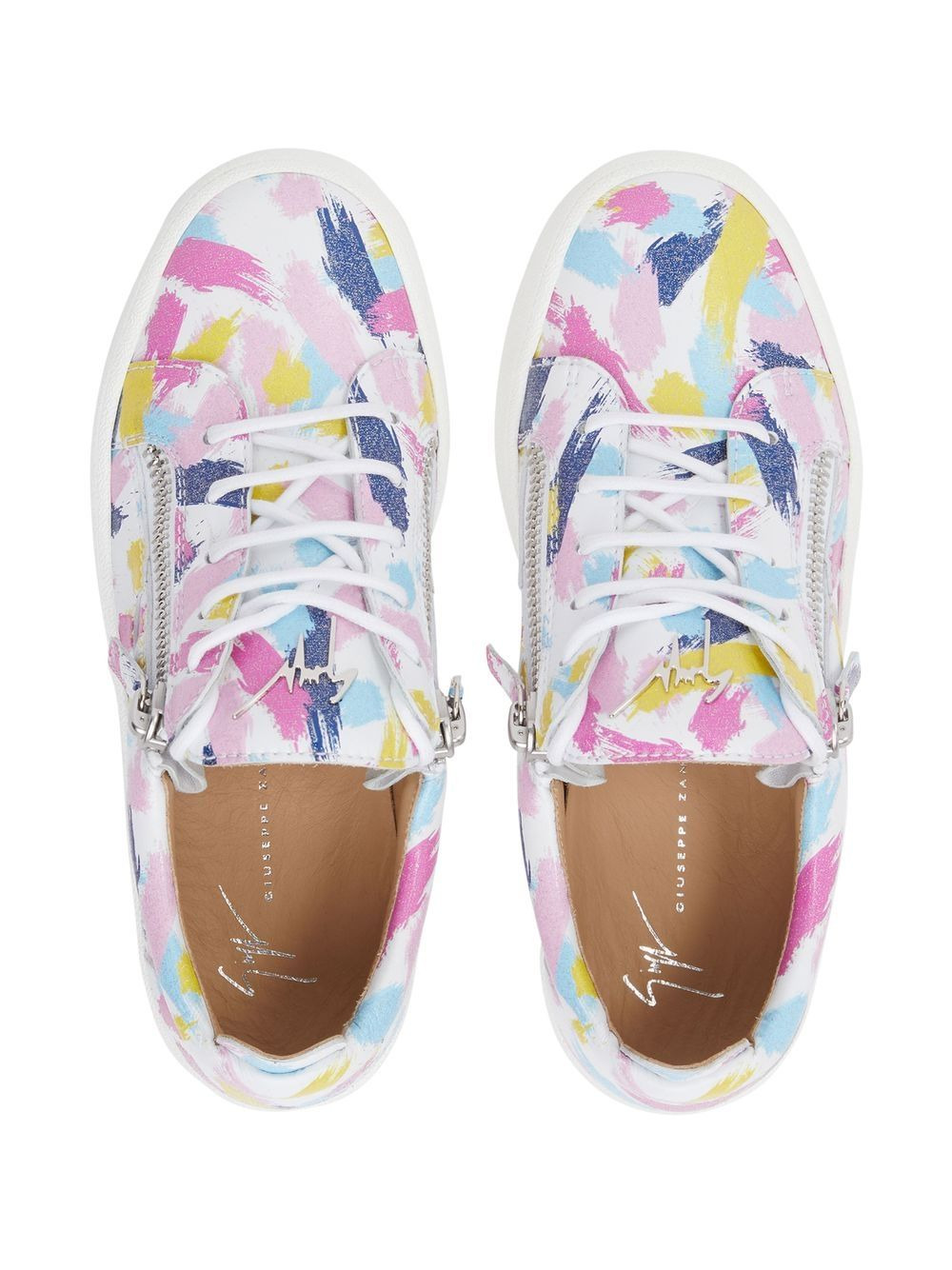 Gail brushstrokes-print low-top sneakers - 4