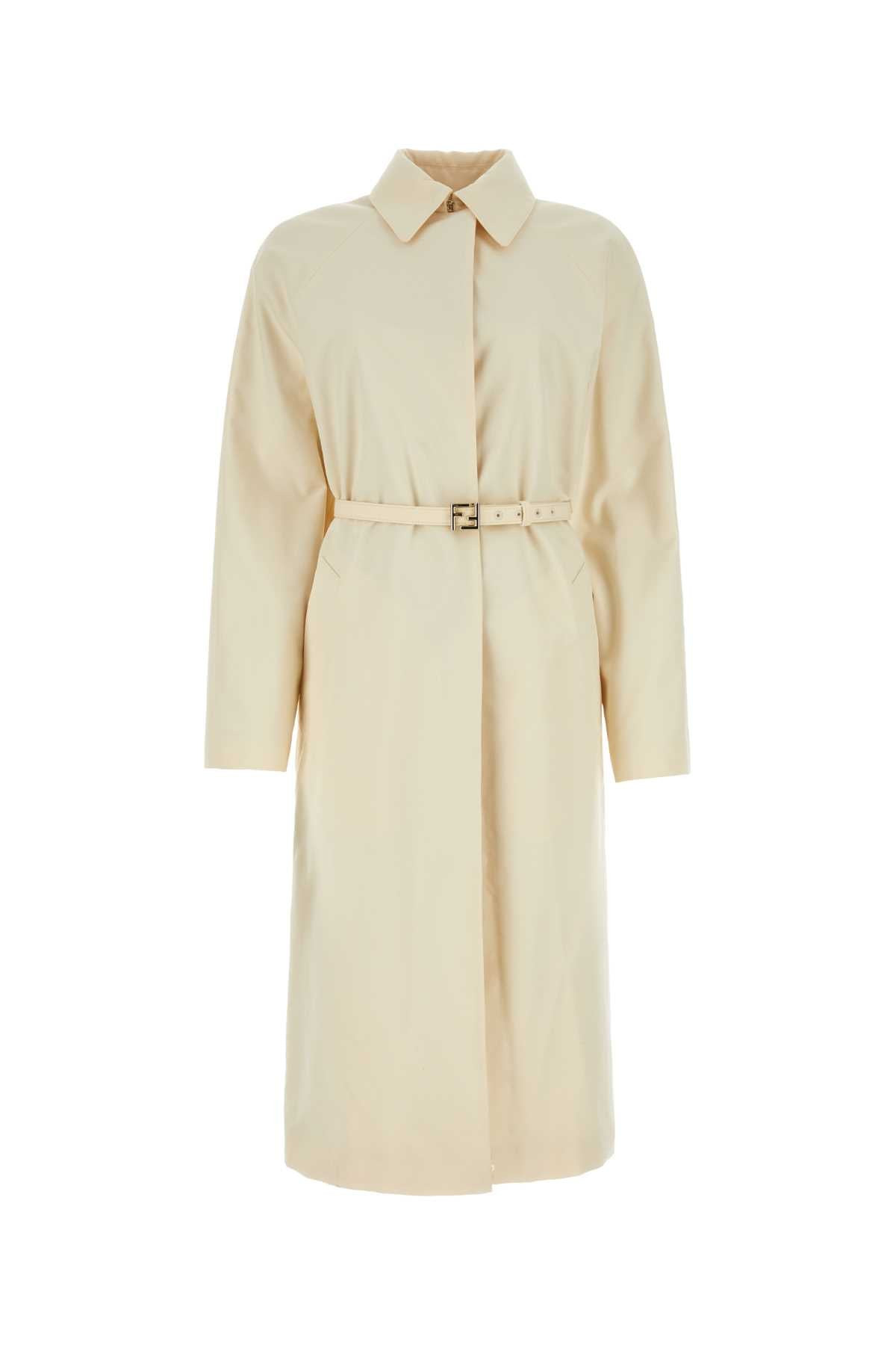 Fendi Women Ivory Polyester Blend Overcoat - 3