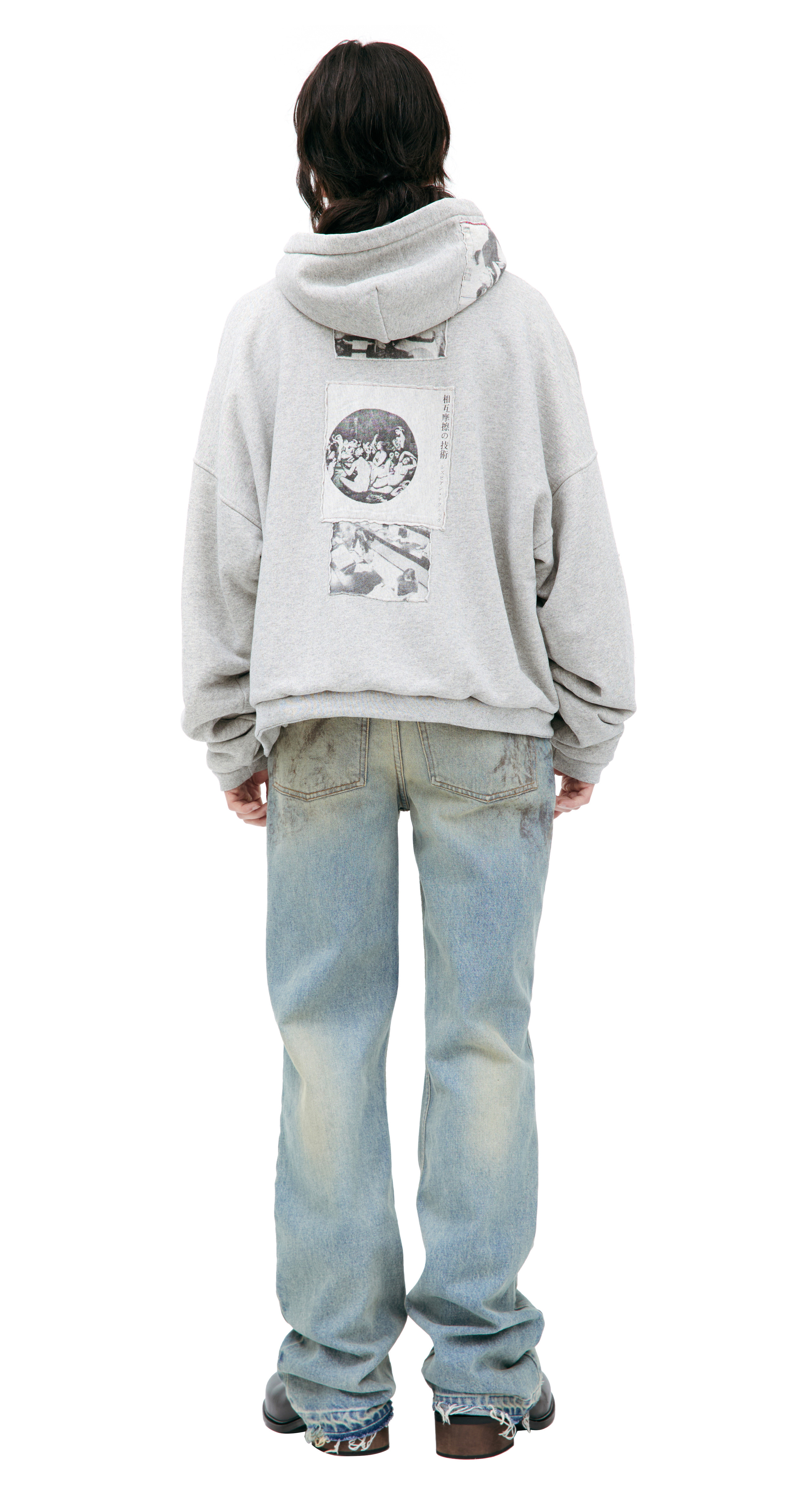 GREY HOODIE WITH PATCHES - 3