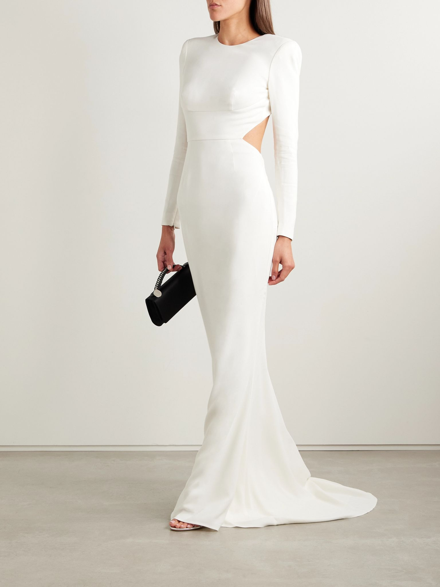 Open-back crepe gown White - 2