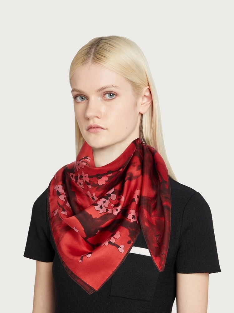 RABBIT PRINT SILK FOULARD - 2