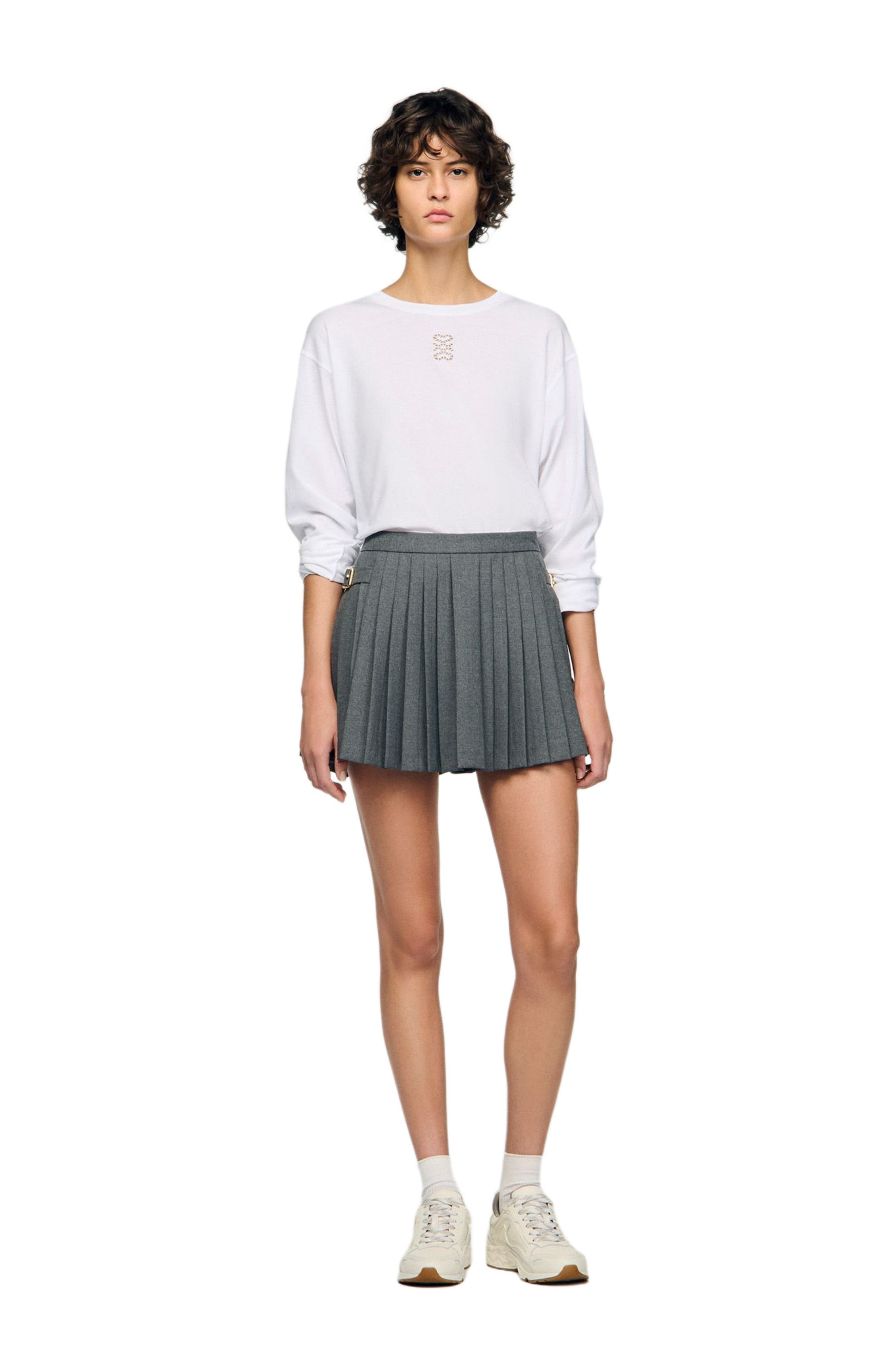 SANDRO T-shirt with embroidery in White at Nordstrom - 6