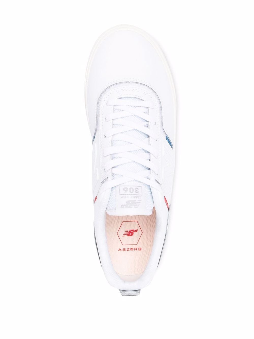 logo-patch panelled leather sneakers - 4