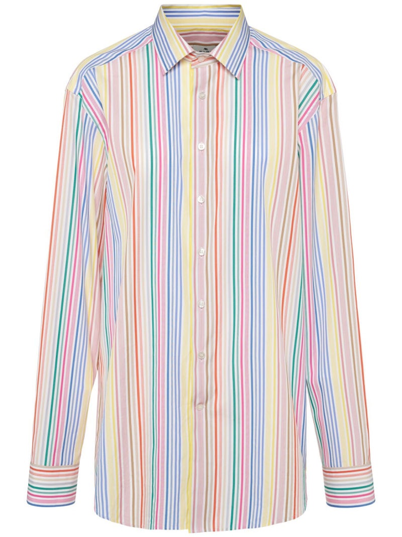 Striped poplin shirt - 1