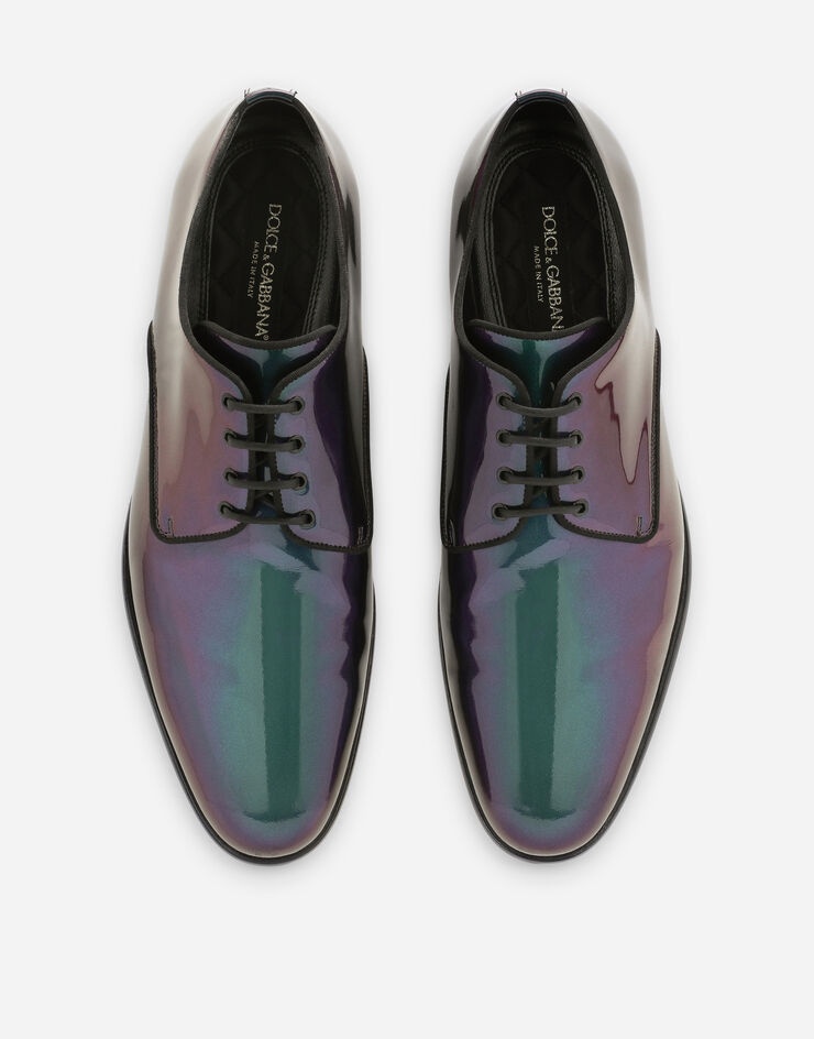 Iridescent patent leather Derby shoes - 4