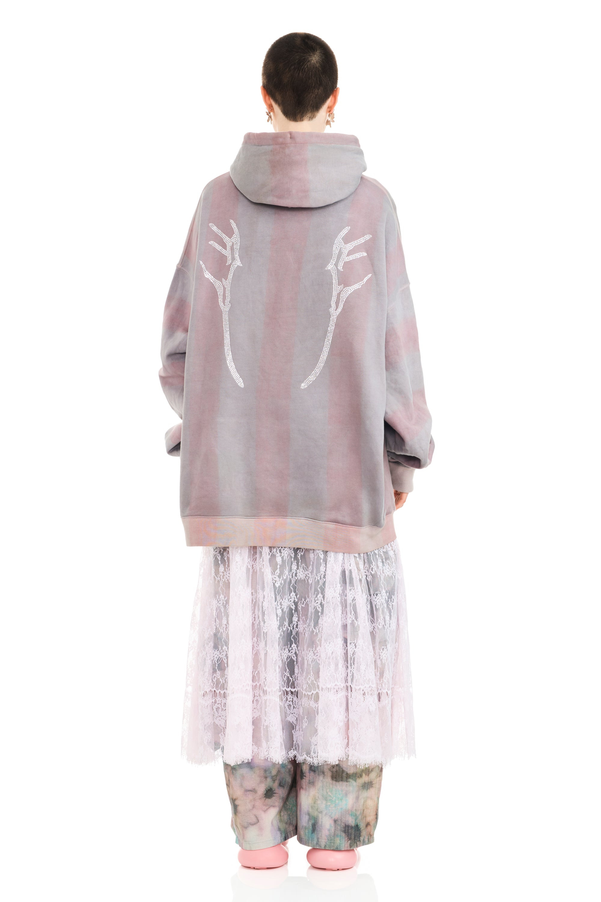 FOG STRIPE SOFT HEART HOODIE - 9