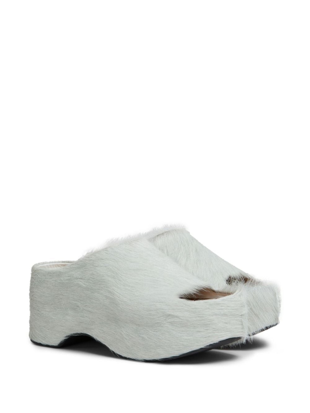 Long-Hair calf-hair chunky sandals - 2