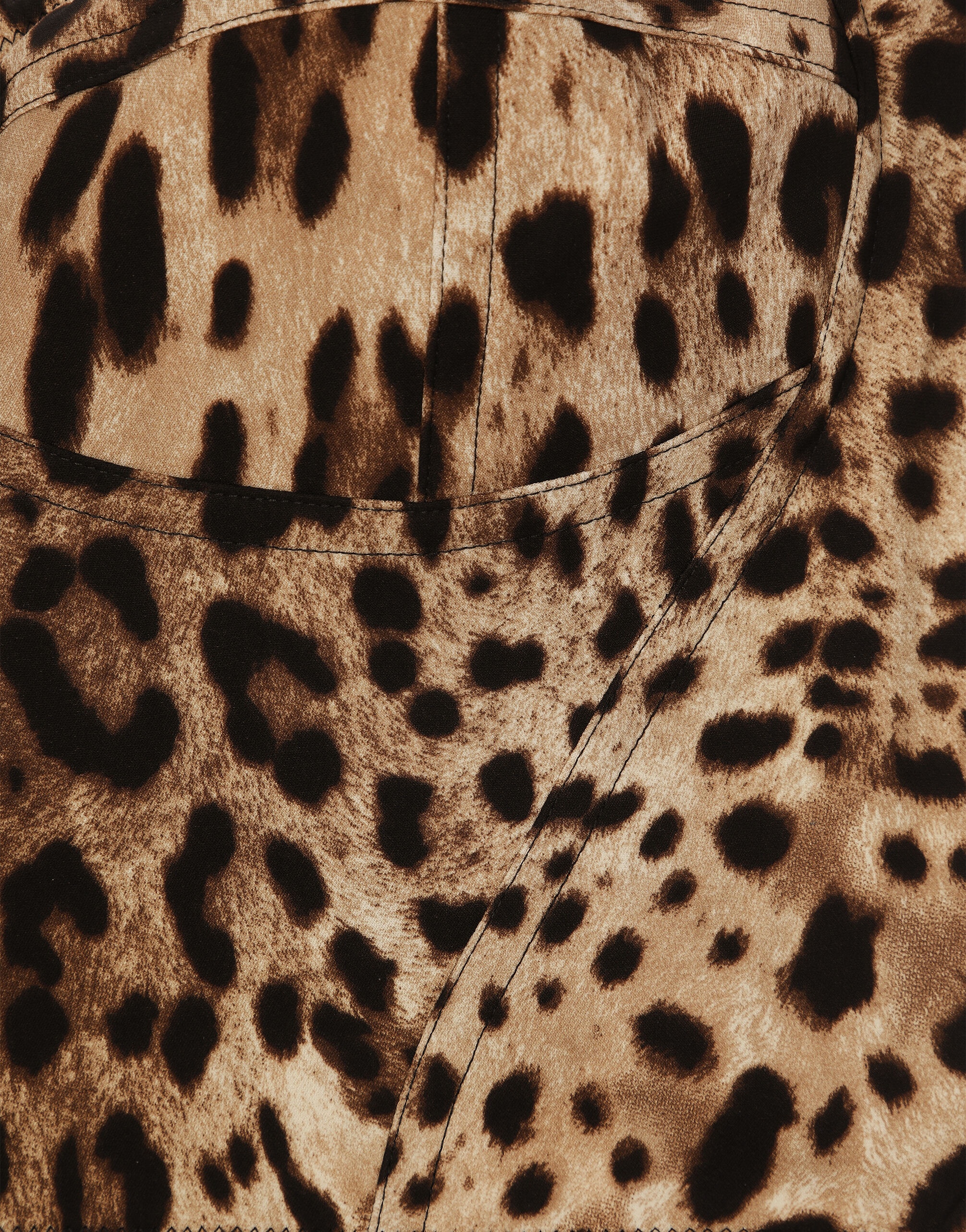 Leopard-print charmeuse bustier top - 6