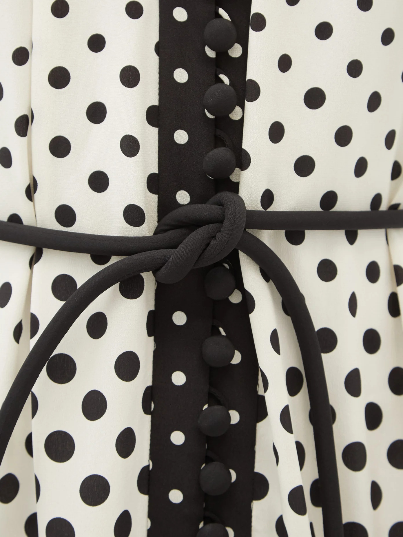 Belted polka-dot crepe de Chine midi dress - 2