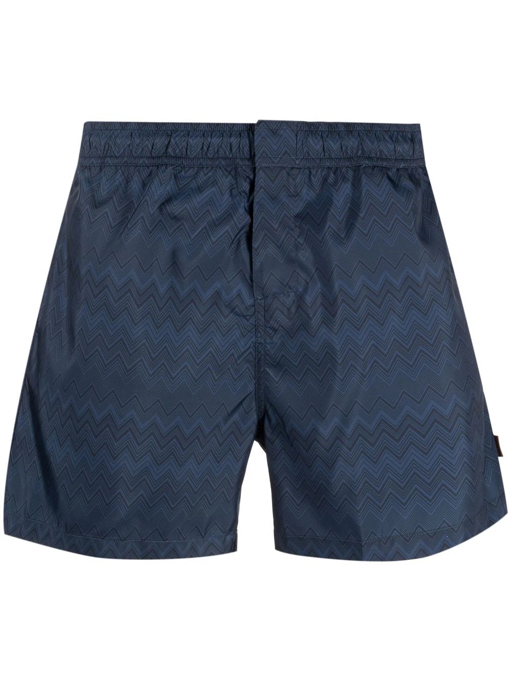 zigzag-pattern swim shorts - 1