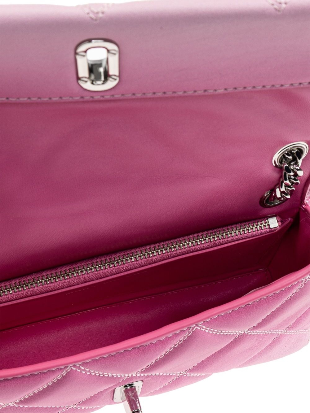The quilted small Dual chain cross body bag - 6