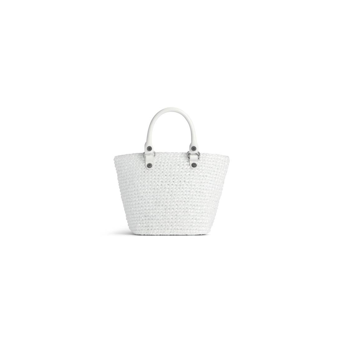 BALENCIAGA Women's Le Cagole Small Panier in White | REVERSIBLE