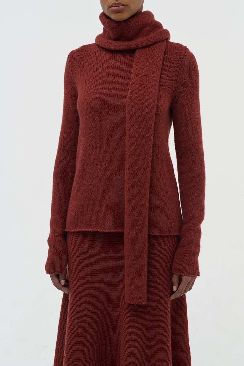 GABRIELA HEARST Tulsi Knit Scarf in Burnt Sienna Cashmere outlook