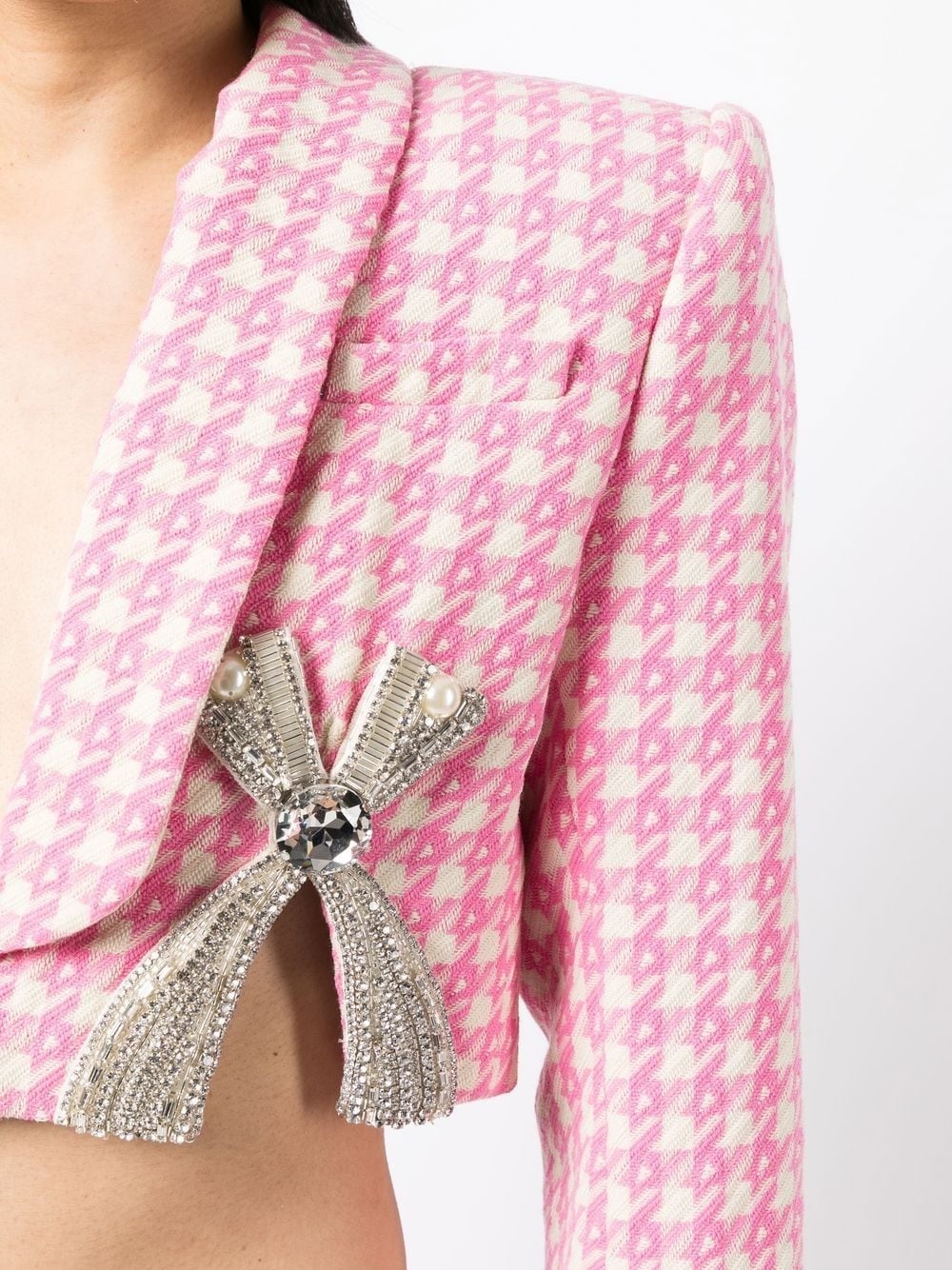 Deco bow slit cropped blazer - 5