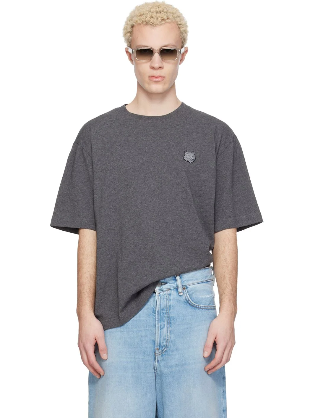 Gray Fox Head Oversize T-shirt - 1