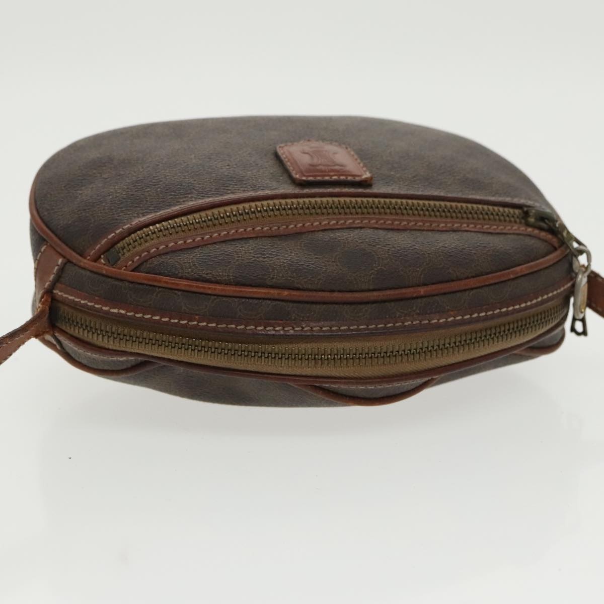 CELINE Macadam Canvas Shoulder Bag Pvc Leather Brown Gold - 6