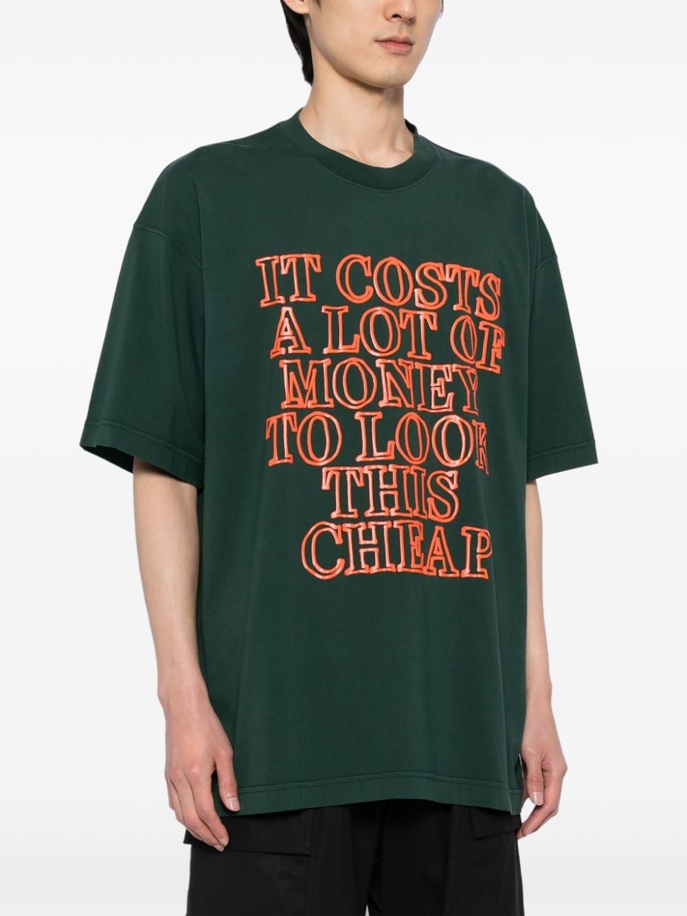 slogan-print cotton T-shirt - 4