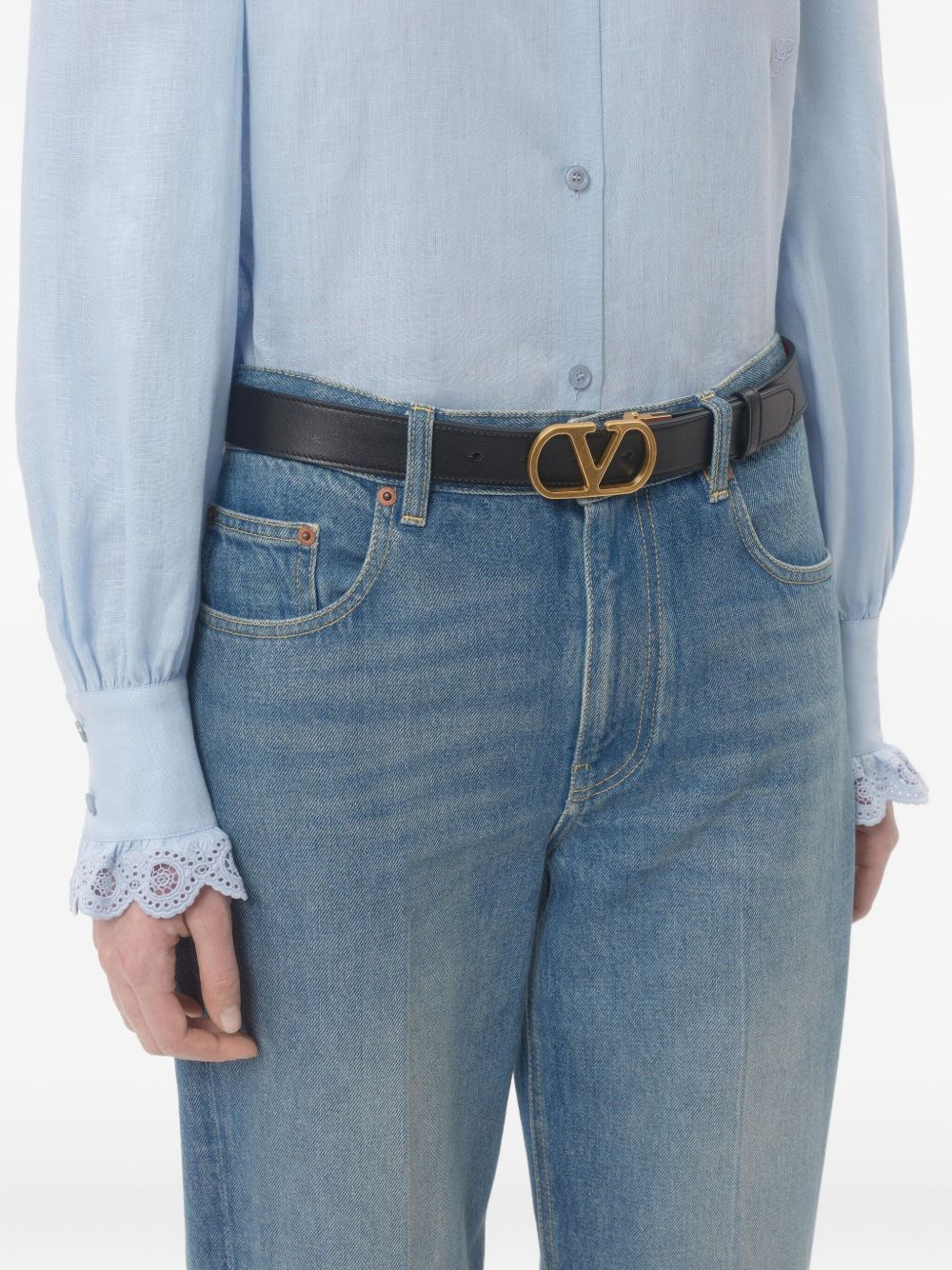 VLOGO SIGNATURE REVERSIBLE SHINY CALFSKIN BELT 30 MM - 5