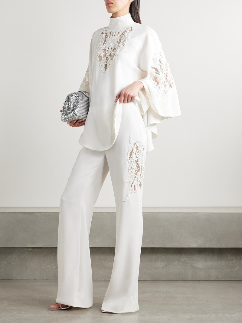 ZUHAIR MURAD Embellished Cady Flared Pants outlook