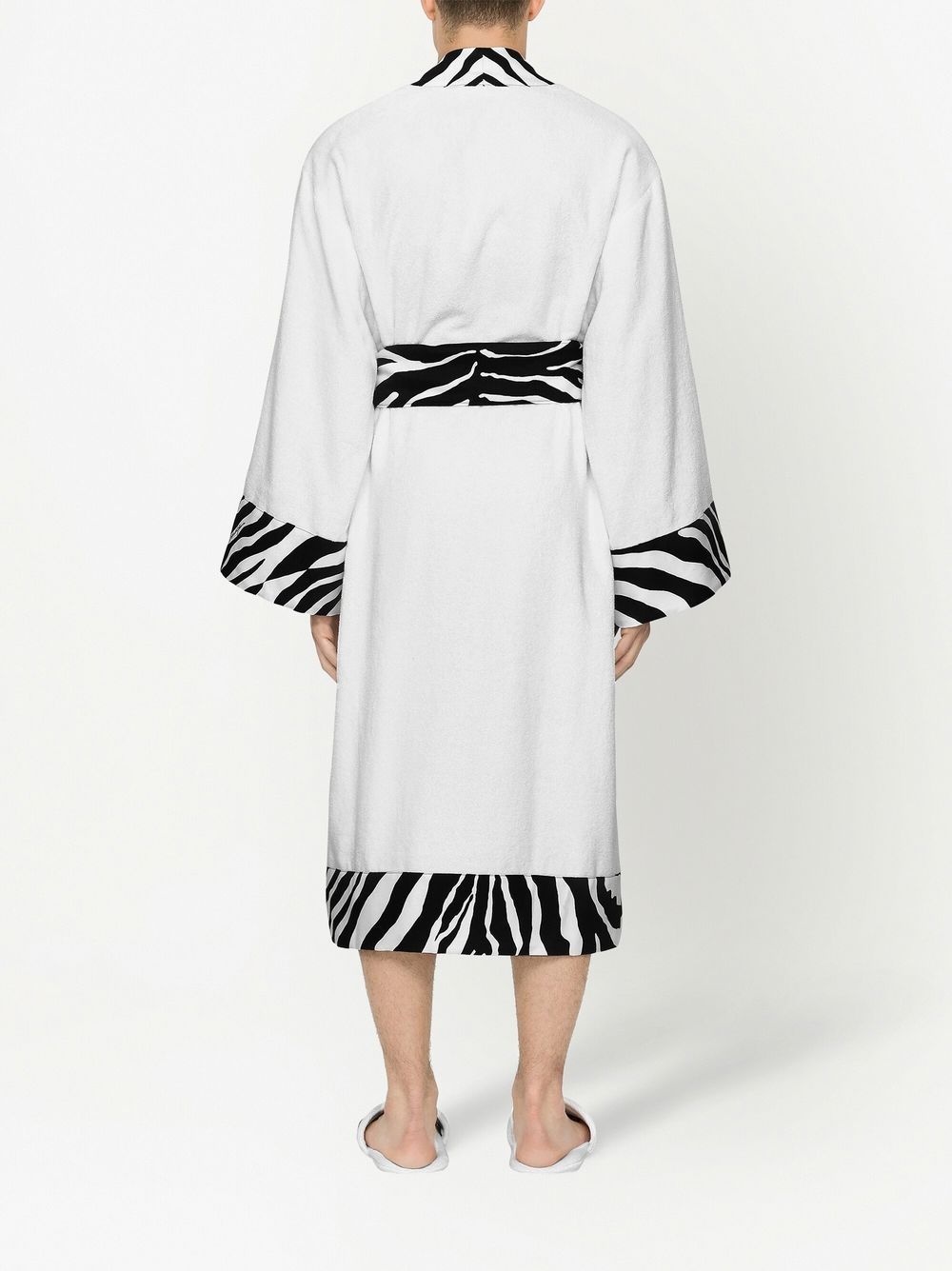 zebra-print cotton bathrobe - 5