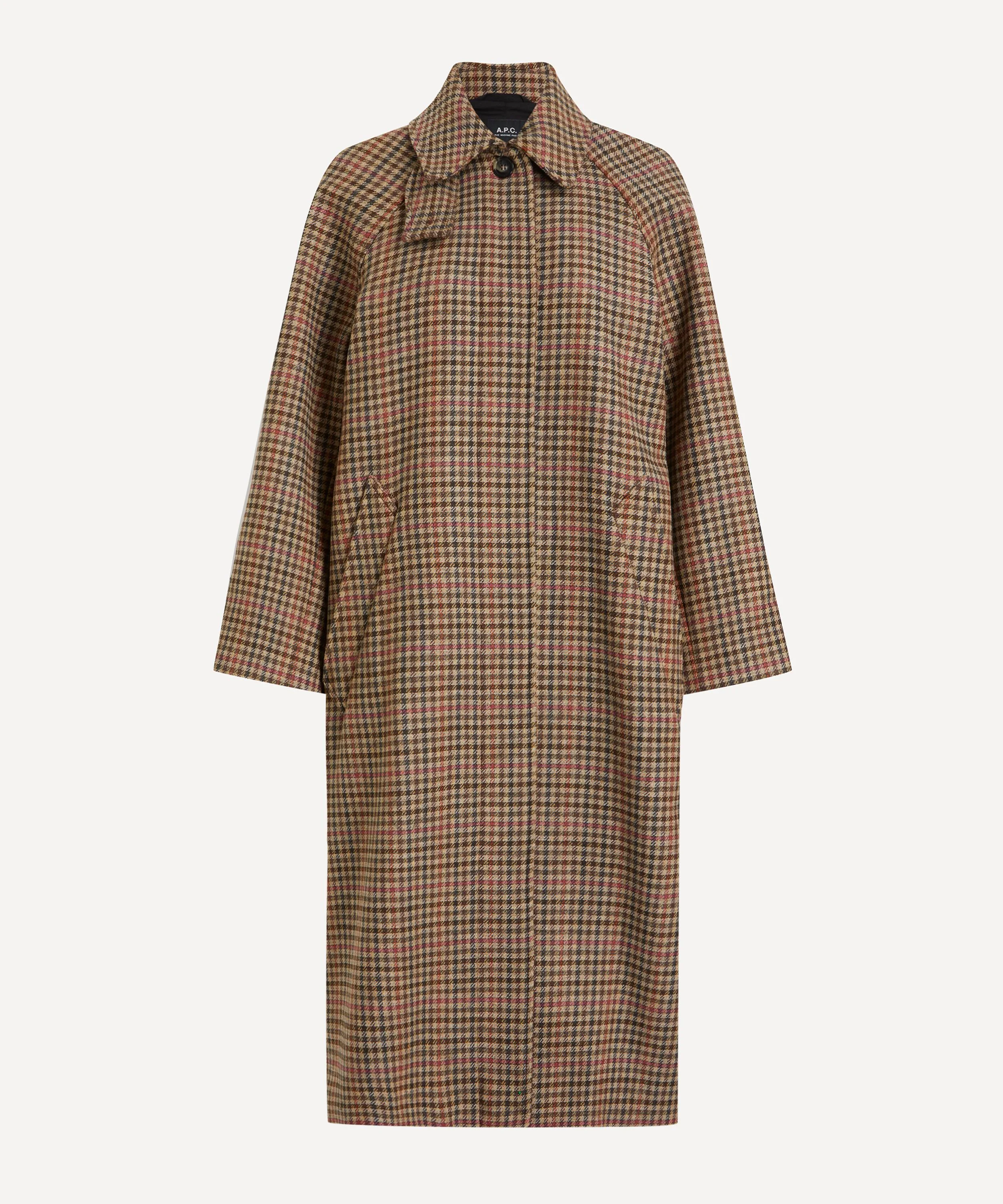 Tartan Raglan Sleeve Coat - 1