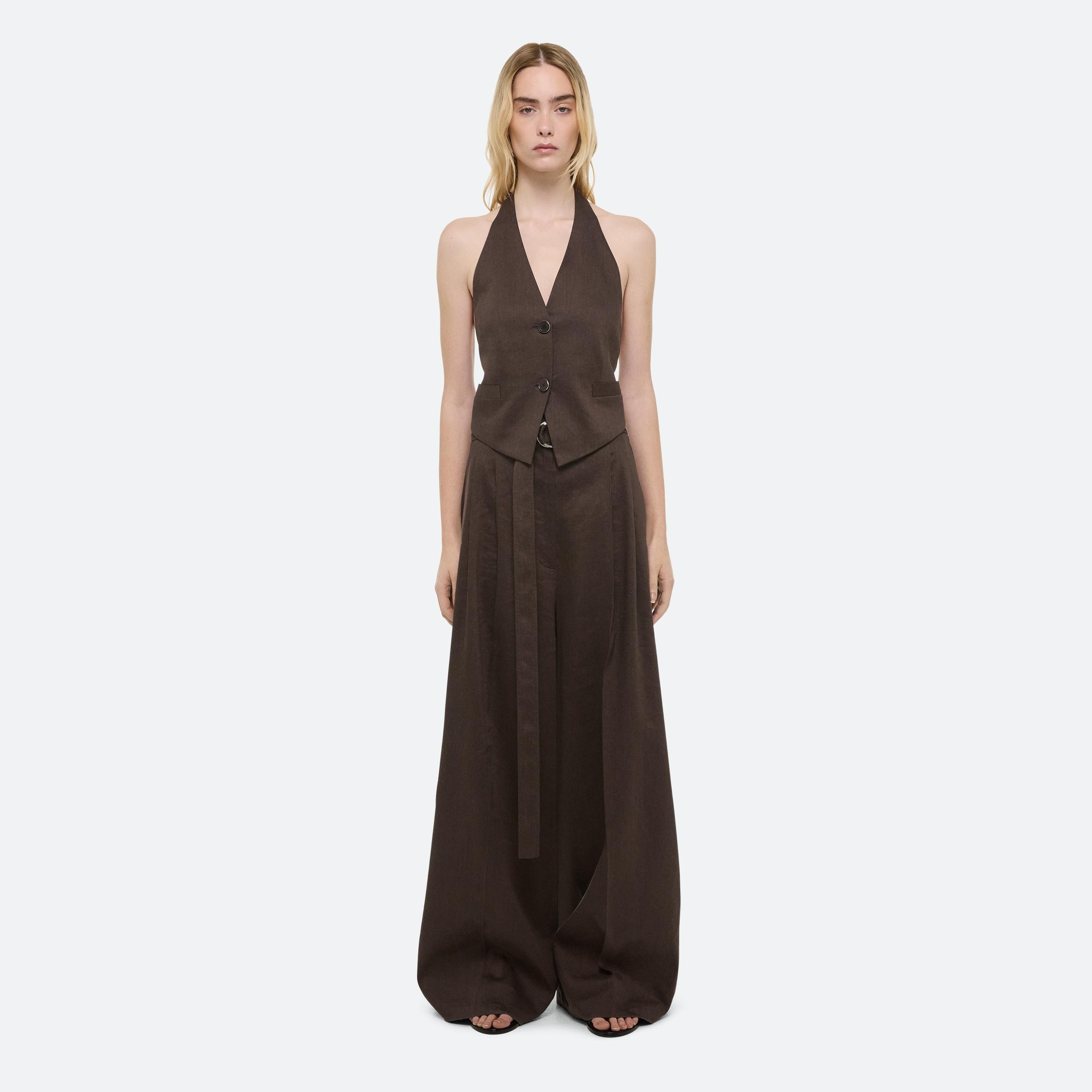 LINEN HALTER VEST - 2