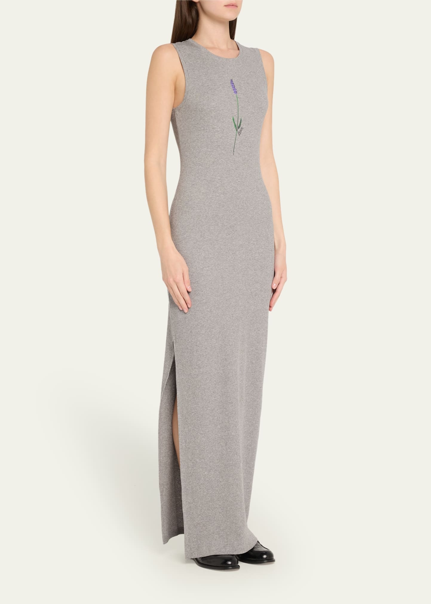 x Paula’s Ibiza Flower Print Rib Maxi Tank Dress - 4