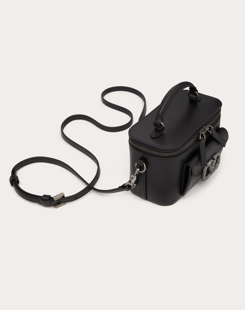 MINI VALENTINO GARAVANI LOCÒ CALFSKIN HANDBAG WITH JEWEL LOGO 6