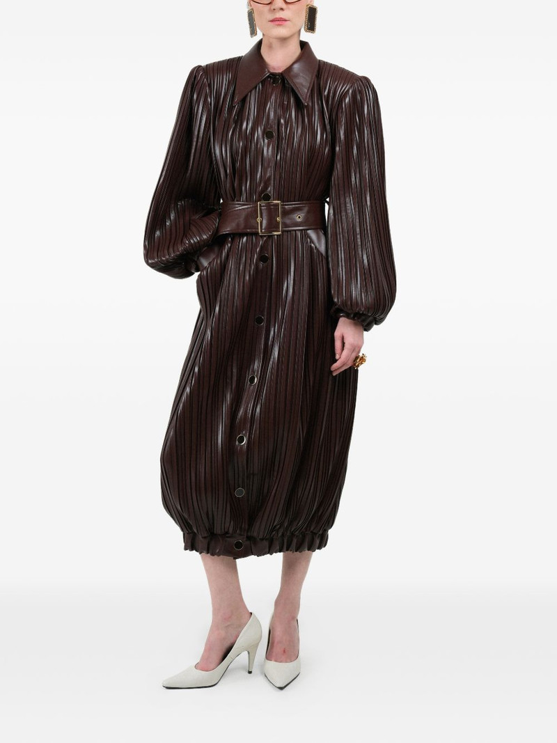 pleated long bomber coat 1