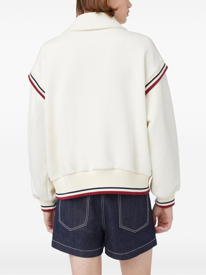 logo-embroidered cotton bomber jacket 5