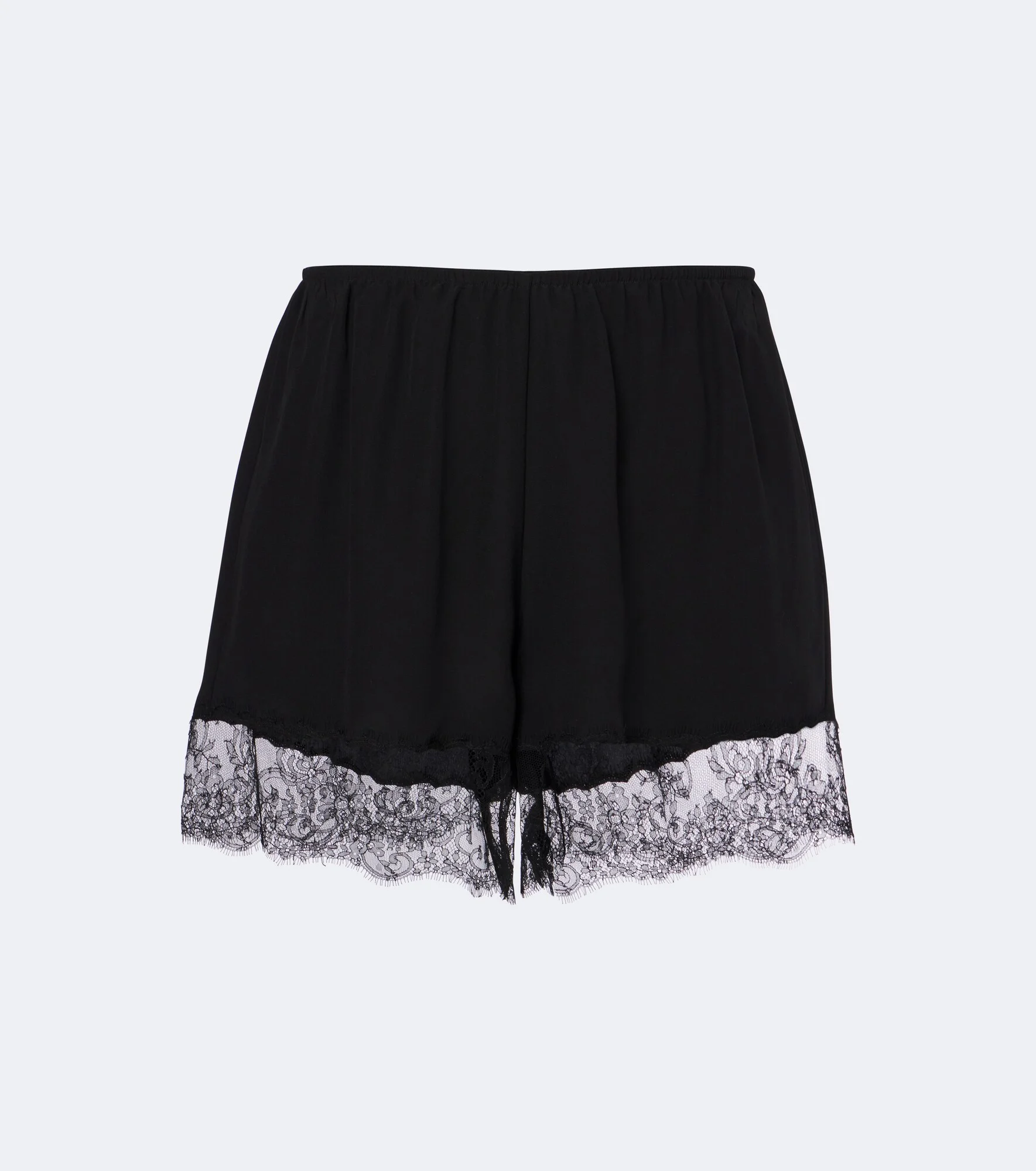 Lace-trimmed silk-blend shorts - 1