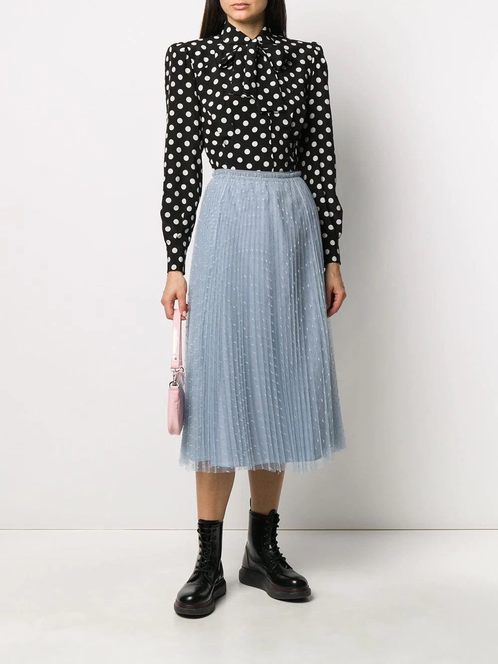 polka dot mesh skirt - 2