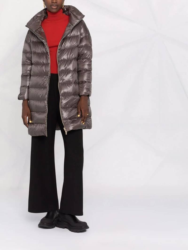 Herno down-feather mid-length coat outlook