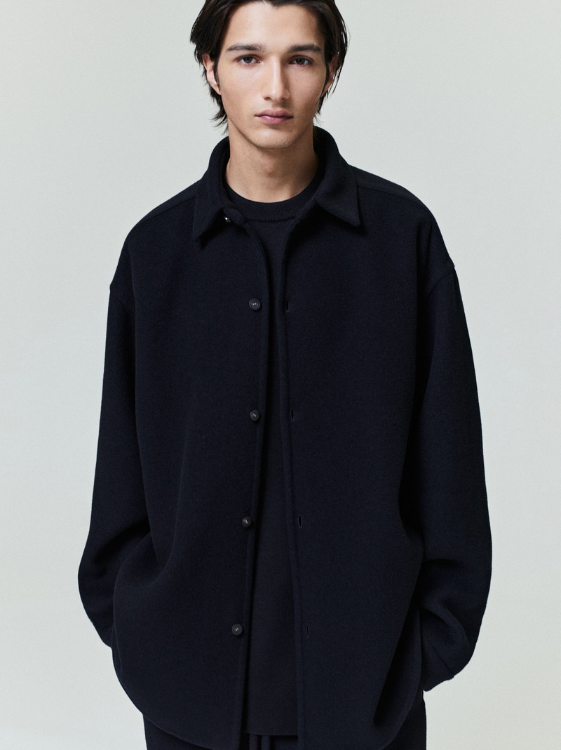 Double Face Wool Cashmere Relaxed Shirt 1