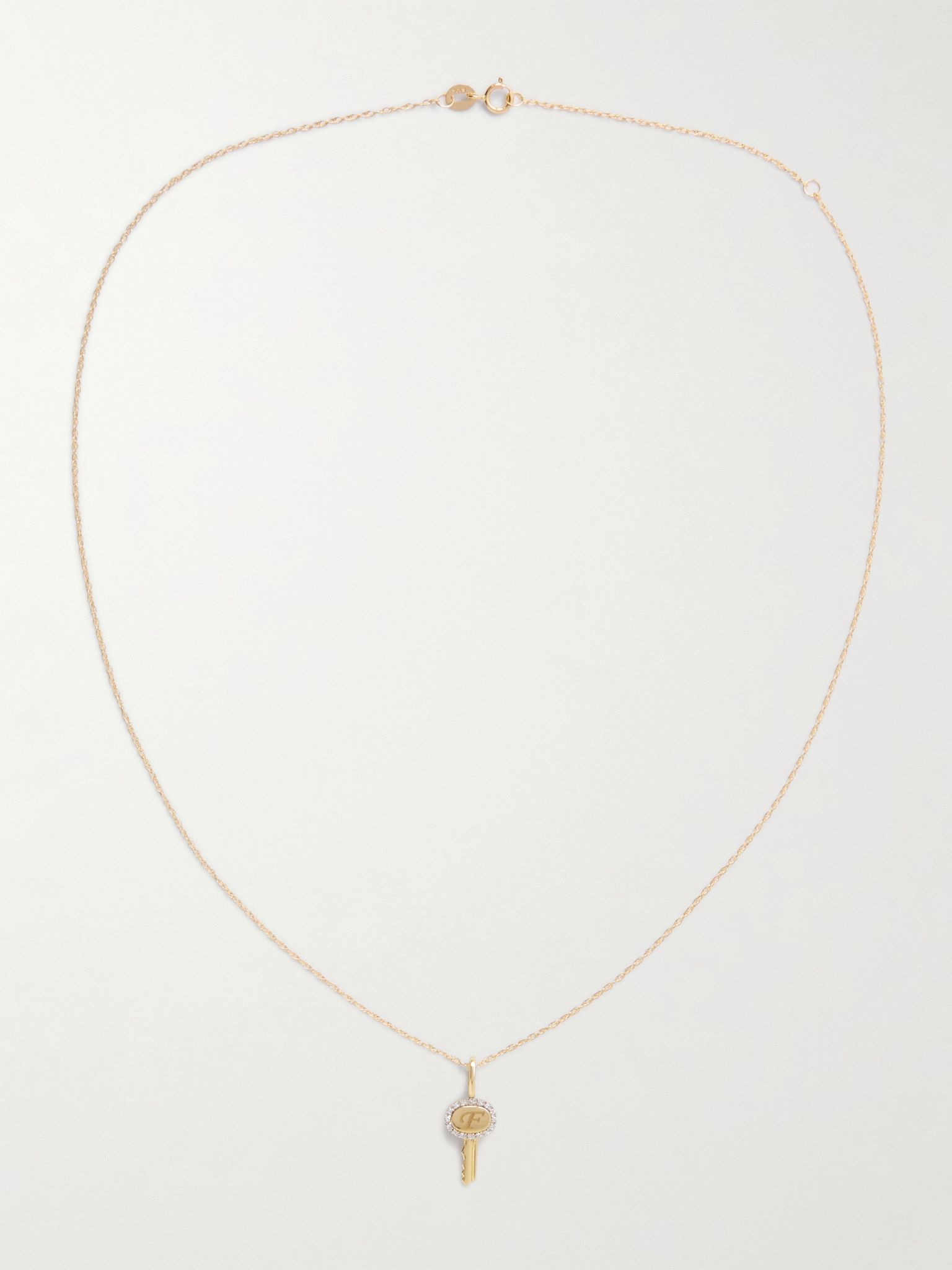Home Sweet Home 10-karat gold diamond necklace Gold - 3