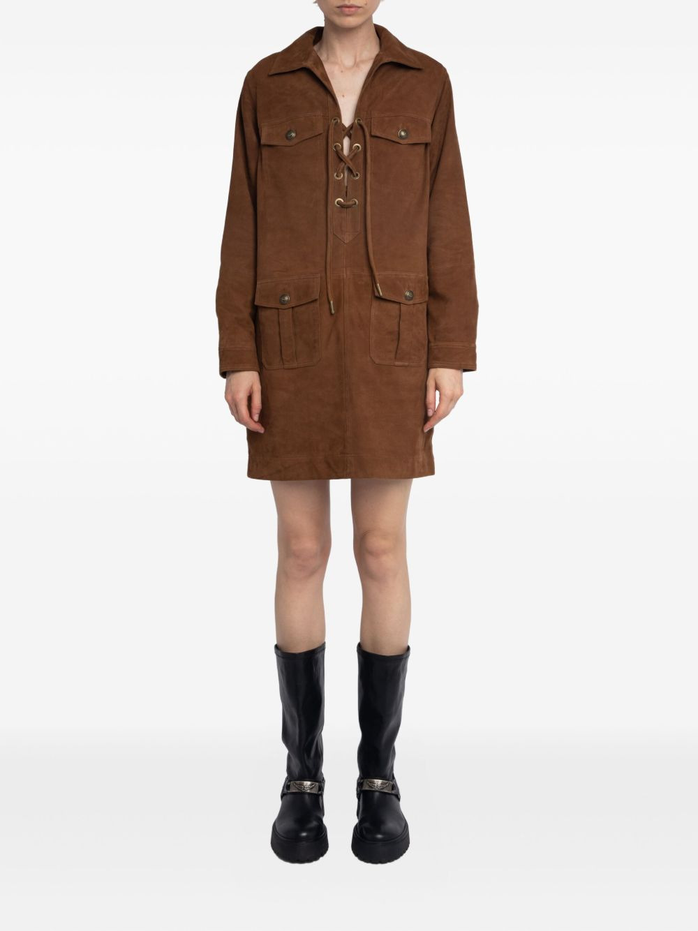 Remacha lace-up mini dress - 2
