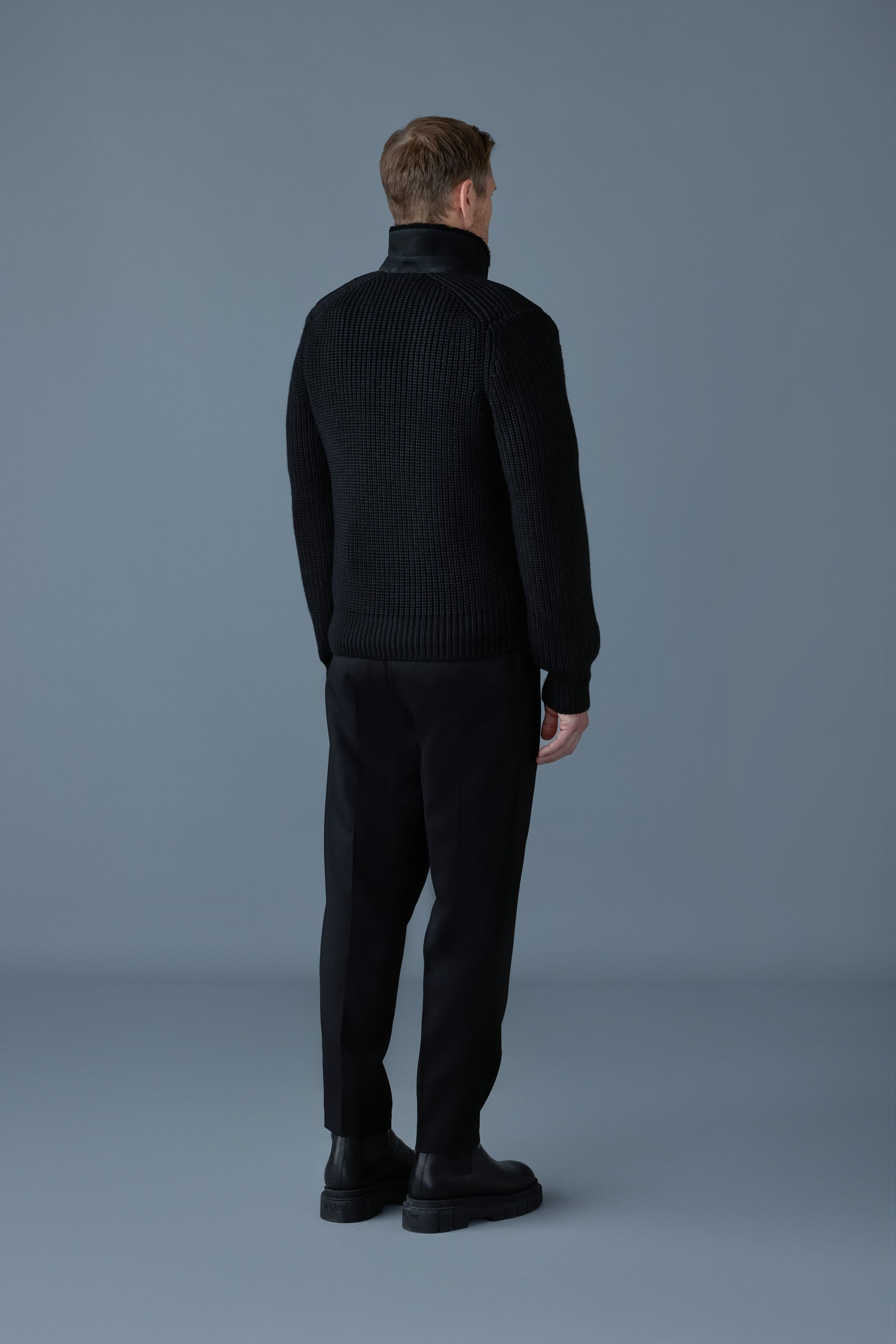 JONATHAN Mixed-media shearling jacket - 4