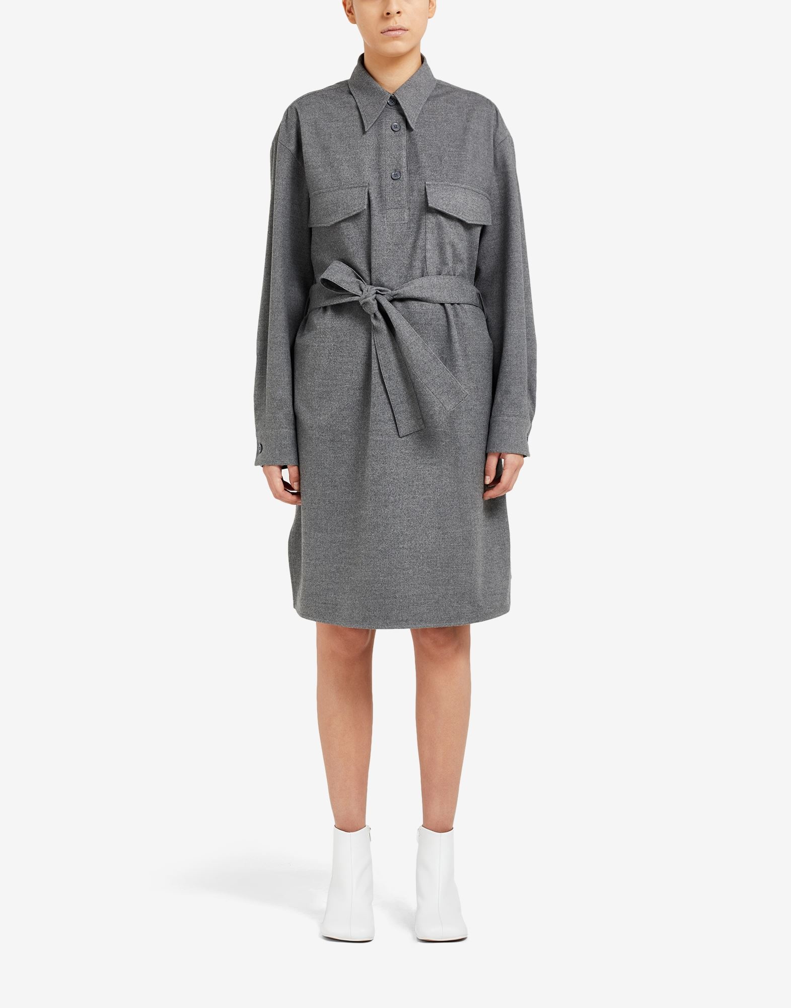 Waist tie shirt-dress - 2