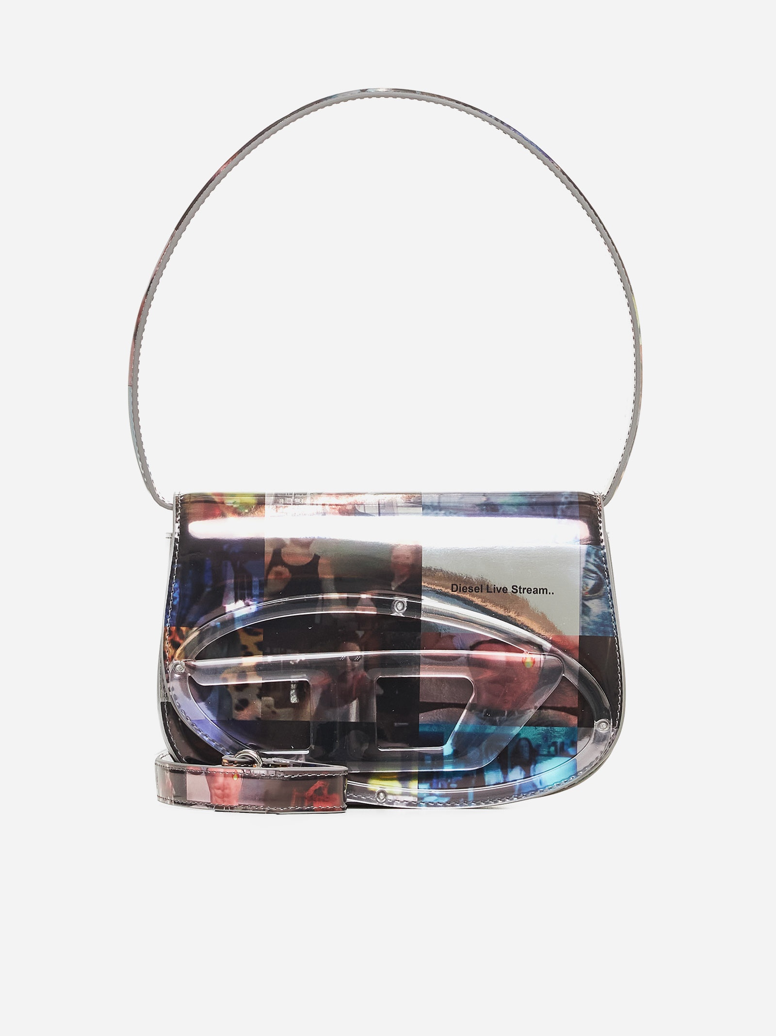 1drt-ilon print patent faux leather bag - 1