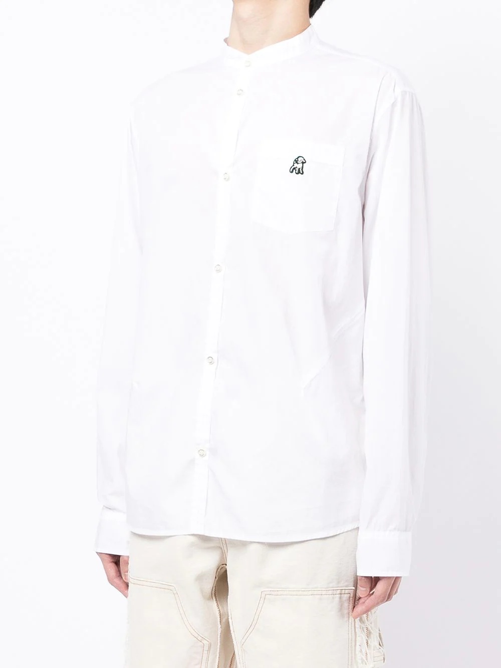 patch detail ruched shirt - 3