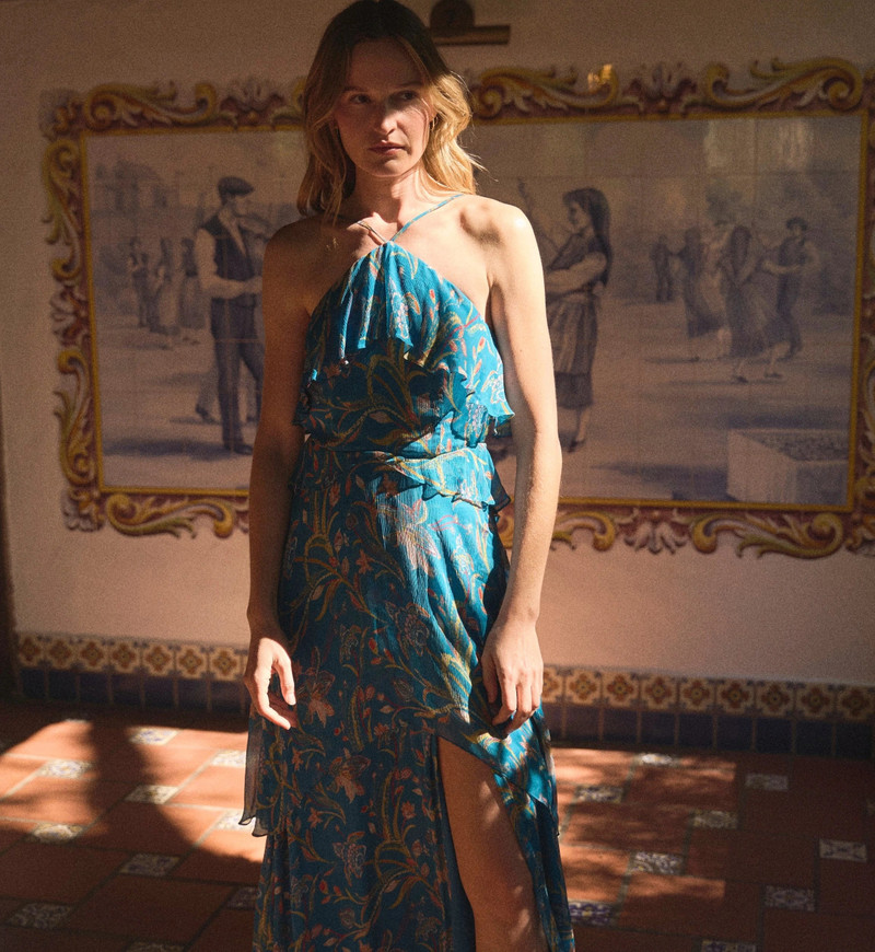 Cleobella APHRODITE ANKLE DRESS | BLUE FLORABELLA outlook