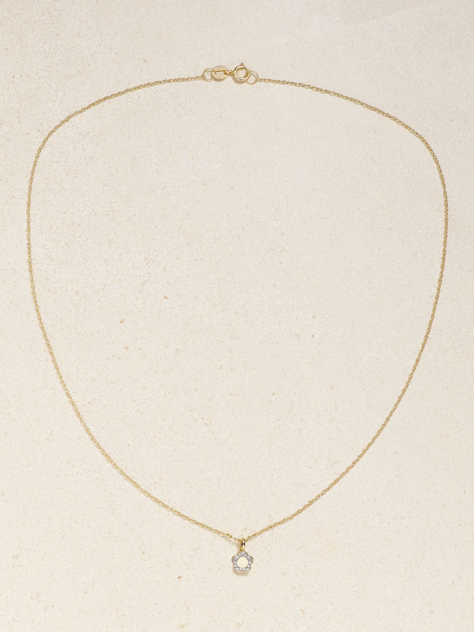 Flora mini 14-karat gold diamond necklace Gold - 4