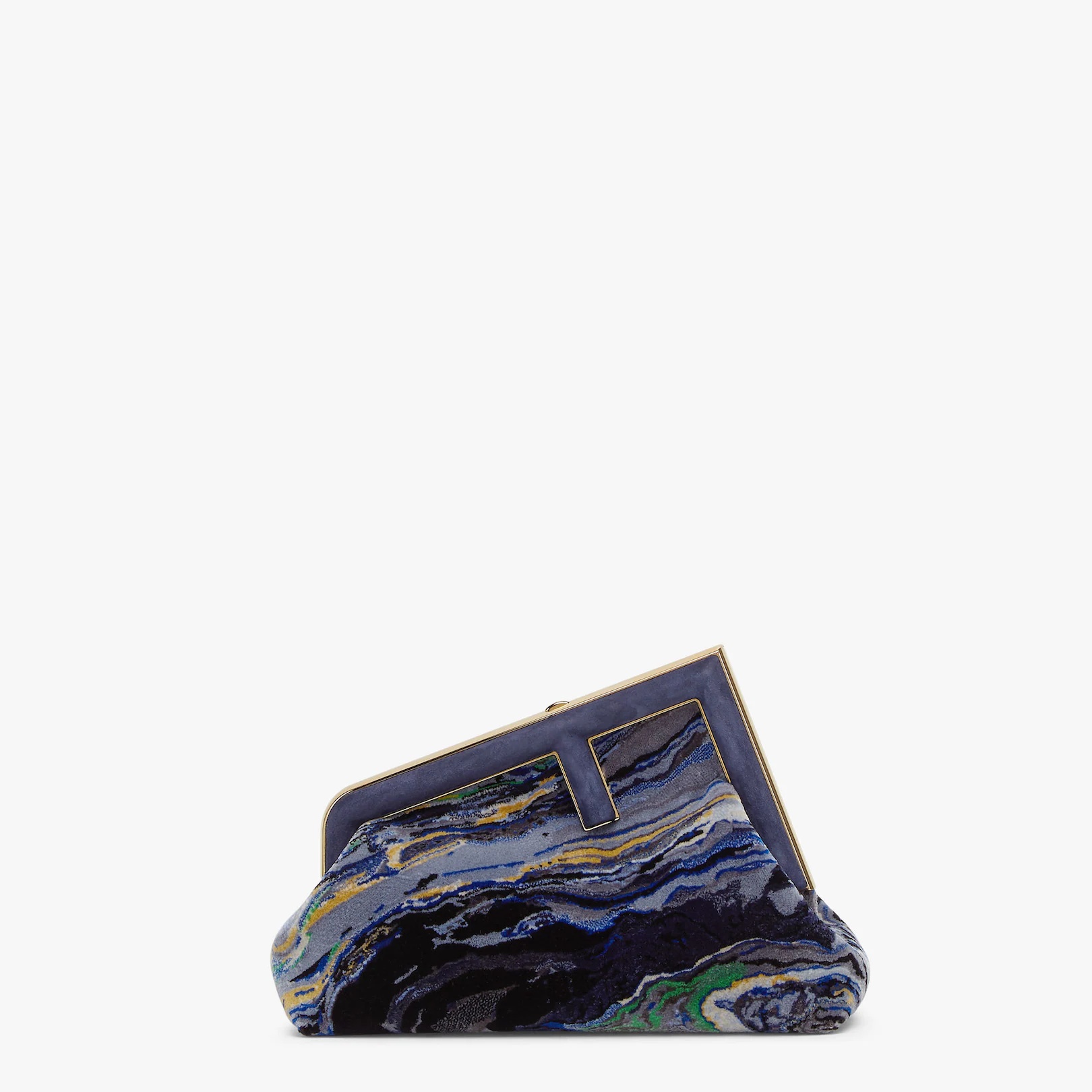 Blue marbled fabric bag - 1