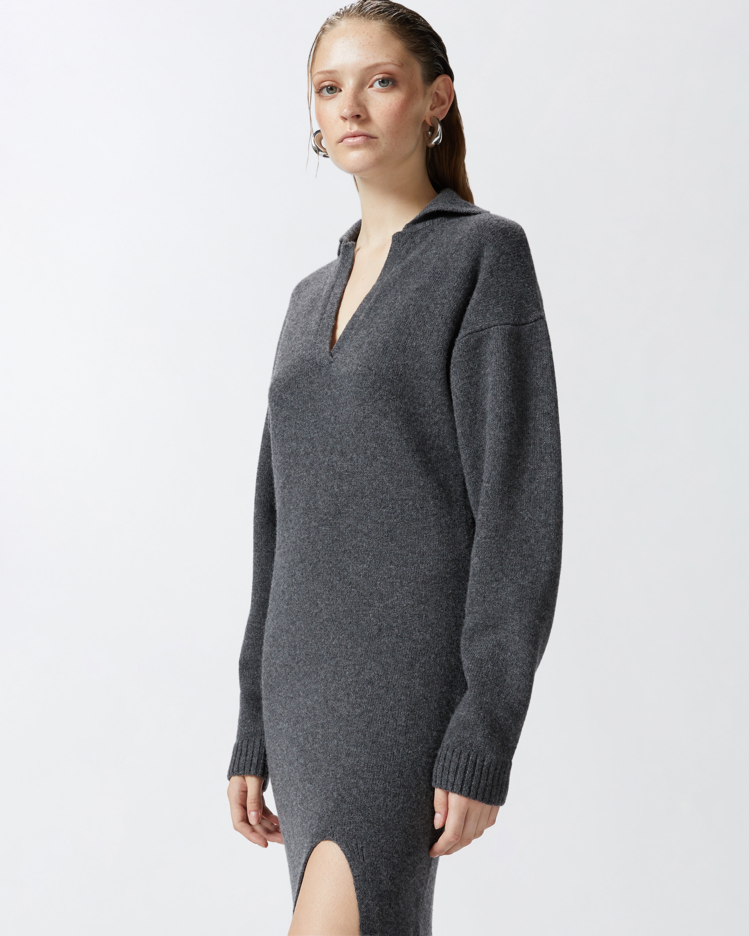 LONG CASHMERE BLEND KNIT DRESS - 2