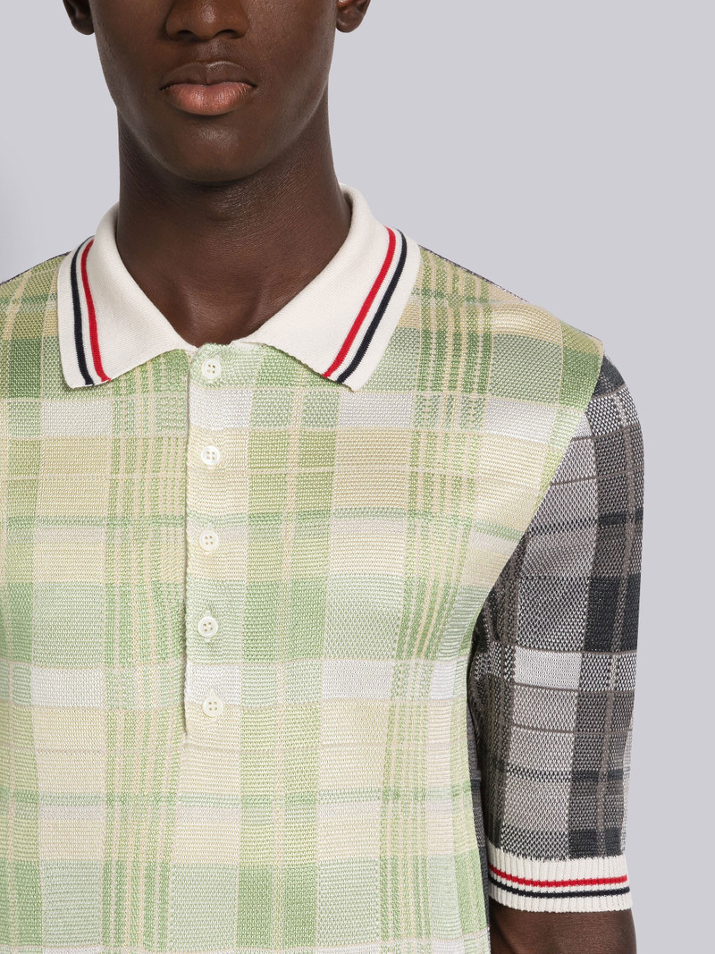 FUN-MIX COTTON SILK MADRAS SHORT SLEEVE POLO 5