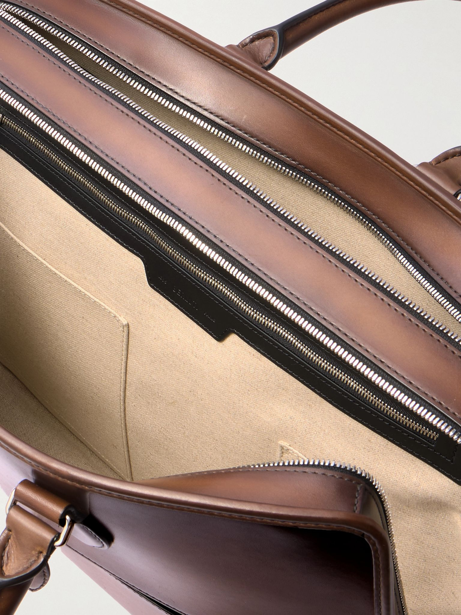 2 Jours Neo Venezia Leather Briefcase Brown - 5