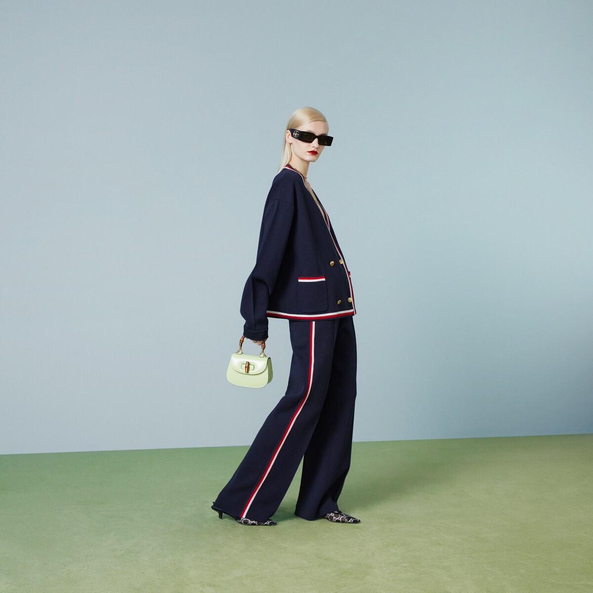 Wool blend pant with stripe - 2