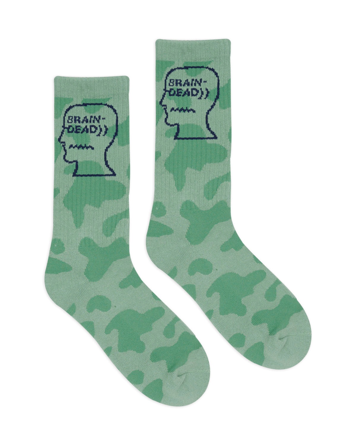 Logohead Crew Socks - Green Cow 2